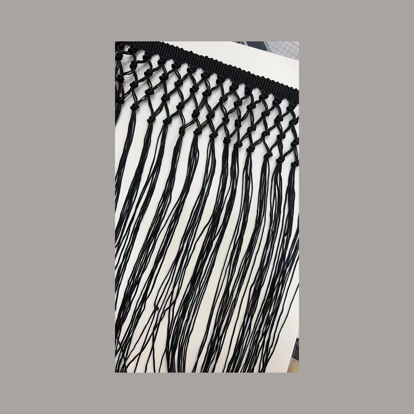 Black Macramé Fringe Trim